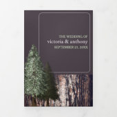 Redwoods & Bark, Rustieke bruiloft Drieluik Uitnodiging (Cover)