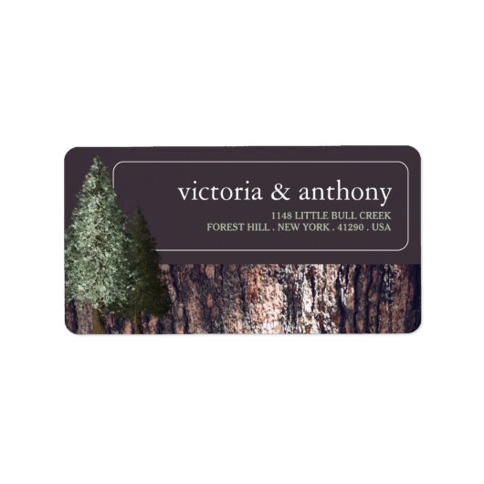 Redwoods & Bark, Rustieke bruiloft Etiket (Voorkant)