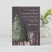 Redwoods & Bark, Rustieke bruiloft Kaart (Staand voorkant)