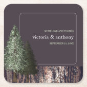 Redwoods & Bark, Rustieke bruiloft Kartonnen Onderzetters (Voorkant)