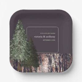 Redwoods & Bark, Rustieke bruiloft Papieren Bordje