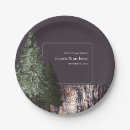 Redwoods & Bark, Rustieke bruiloft Papieren Bordje