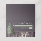 Redwoods & Bark, Rustieke bruiloft Plaatskaartje (Buitenkant ongevouwen)