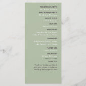 Redwoods & Bark, Rustieke bruiloft Programmakaart (Achterkant)
