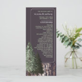 Redwoods & Bark, Rustieke bruiloft Programmakaart (Staand voorkant)