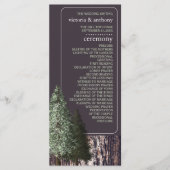 Redwoods & Bark, Rustieke bruiloft Programmakaart (Voorkant)