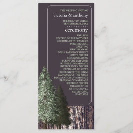 Redwoods & Bark, Rustieke bruiloft Programmakaart