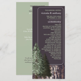 Redwoods & Bark, Rustieke bruiloft Programmakaart