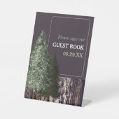 Redwoods & Bark, Rustieke bruiloft Reclamebord Met Voetstuk (Voorkant)