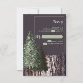 Redwoods & Bark, Rustieke bruiloft RSVP Kaartje (Voorkant)