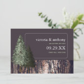 Redwoods & Bark, Rustieke bruiloft Save the Date (Staand voorkant)