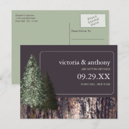 Redwoods & Bark, Rustieke bruiloft Save the Date Aankondigingskaart