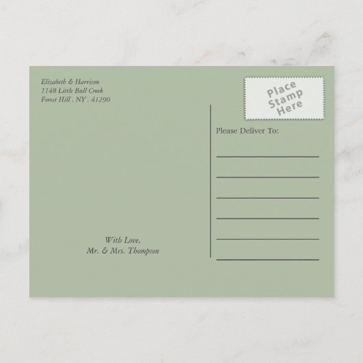 Redwoods & Bark, Rustieke bruiloft Save the Date Aankondigingskaart (Achterkant)