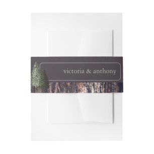 Redwoods & Bark, Rustieke bruiloft Uitnodigingen Wikkel