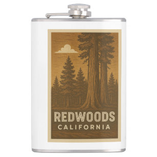 Redwoods National Park California Flask Heupfles