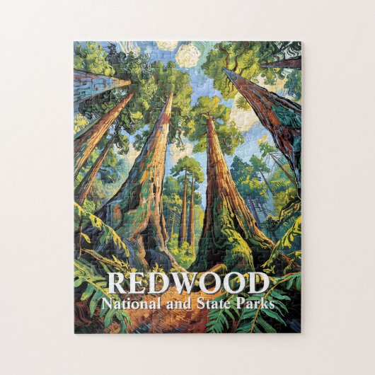 Redwoods National Park California Van Gogh Custom Legpuzzel (Verticaal)