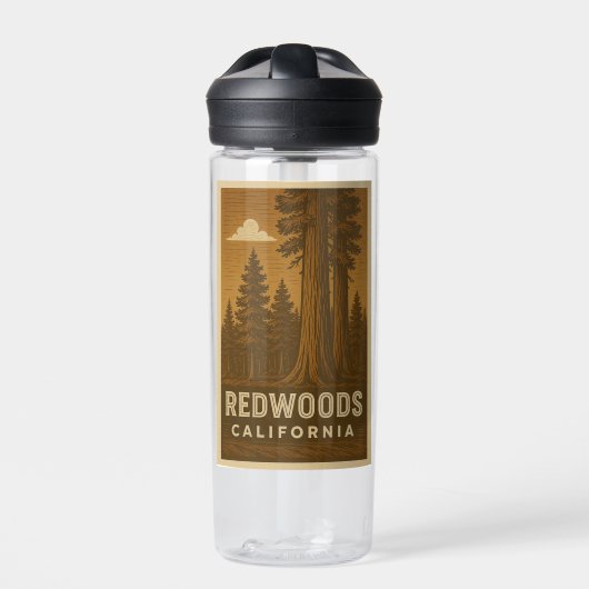 Redwoods National Park California Water Bottle Waterfles (Voorkant)
