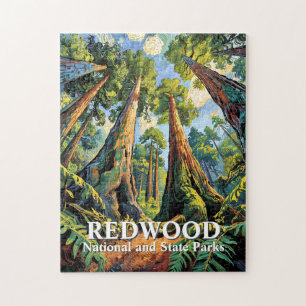Redwoods National Park Californië Van Gogh Custom Legpuzzel