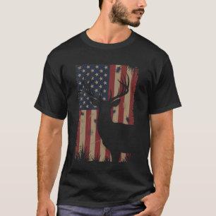 Ree Camouflage USA Vlag Herten Jagers T-shirt