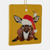 REE & GOUDEN VOGEL KERST KERAMISCH ORNAMENT (Rechts)