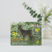 Ree in het bos verjaardagskaart briefkaart (Staand voorkant)