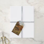Ree met herfstbladeren Vintage-wildlife Cadeaulabel (Met Touw)