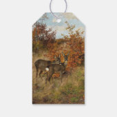 Ree met herfstbladeren Vintage-wildlife Cadeaulabel (Achterkant)