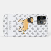 Reebruin Bullmastiff Cute Cartoon Hond & Naam Case-Mate iPhone Case (Achterkant (horizontaal))