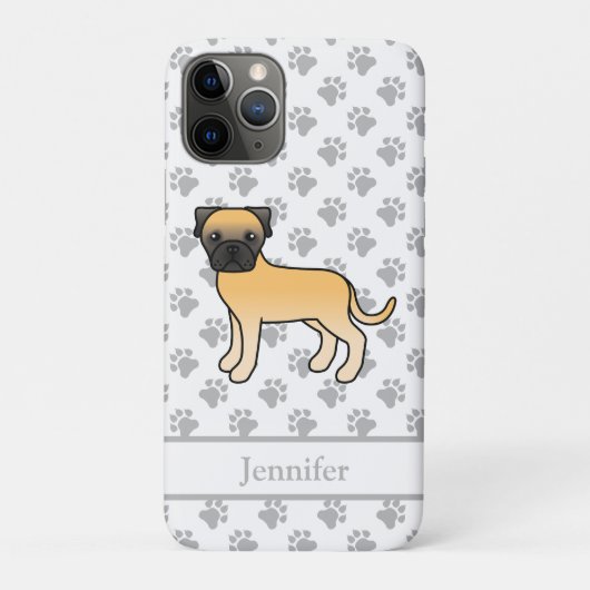 Reebruin Bullmastiff Cute Cartoon Hond & Naam Case-Mate iPhone Case (Achterkant)