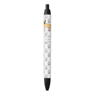 Reebruin Bullmastiff Cute Cartoon Hond & Naam Zwarte Inkt Pen