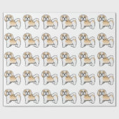 Reebruin En Witte Havanese Cartoon Hond Patroon Cadeaupapier (Vlak)