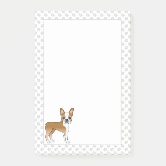 Reebruine Boston Terrier Schattige Cartoonhond & P Post-it® Notes (Voorkant)