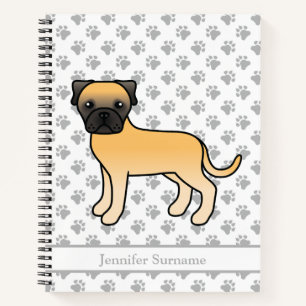 Reebruine Bullmastiff Mopshond Tekst Notitieboek