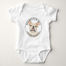 Reebruine Crème Franse Bulldog Grote Zus Romper