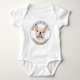 Reebruine Crème Franse Bulldog Grote Zus Romper