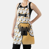 Reebruine Dog Cute Cartoon Hond & Naam Schort (Insitu)