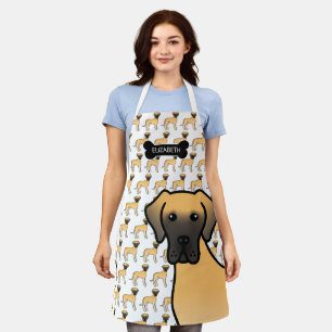 Reebruine Dog Cute Cartoon Hond & Naam Schort