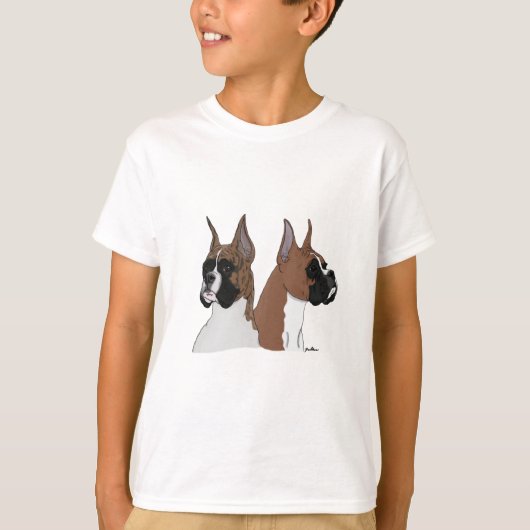 Reebruine en gestreepte Boxers T-shirt (Voorkant)