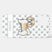 Reebruine En Witte Havanese Cartoonhond & Naam Case-Mate iPhone Case (Achterkant (horizontaal))
