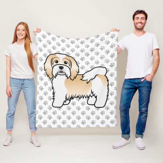 Reebruine En Witte Havanese Mopshond Fleece Deken (In situ)
