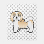 Reebruine En Witte Havanese Mopshond Fleece Deken (Voorkant)