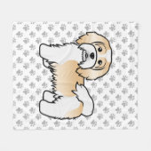 Reebruine En Witte Havanese Mopshond Fleece Deken (Voorkant (Horizontaal))