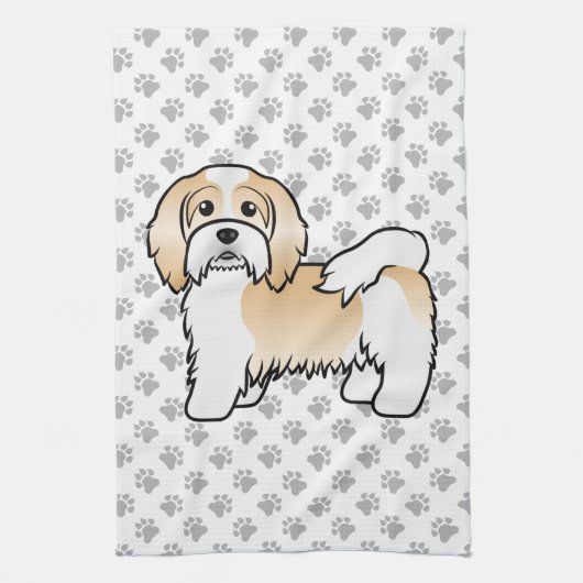 Reebruine En Witte Havanese Mopshond Theedoek (Verticaal)