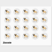 Reebruine Engelse Mastiff Schattige Cartoon Hond Ronde Sticker (Vel)