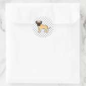 Reebruine Engelse Mastiff Schattige Cartoon Hond Ronde Sticker (Tas)