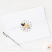 Reebruine Engelse Mastiff Schattige Cartoon Hond Ronde Sticker (Envelop)