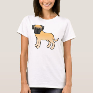 Reebruine Engelse Mastiff Schattige Cartoon Hond T-shirt