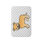 Reebruine Engelse Staffie Schattige Cartoon Hond & Badmat (Voorkant Verticaal)