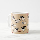 Reebruine Pug Patroon Mokken leuk cadeau voor Pug  (Voorkant links)