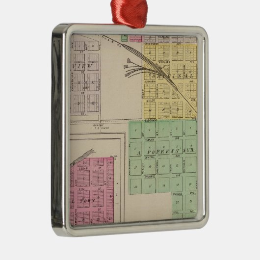 Reece, Herfst River, Hamilton en Climax, Kansas Metalen Ornament (Rechts)